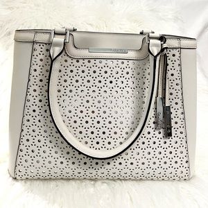 Calvin Klein Large White Leather Tote